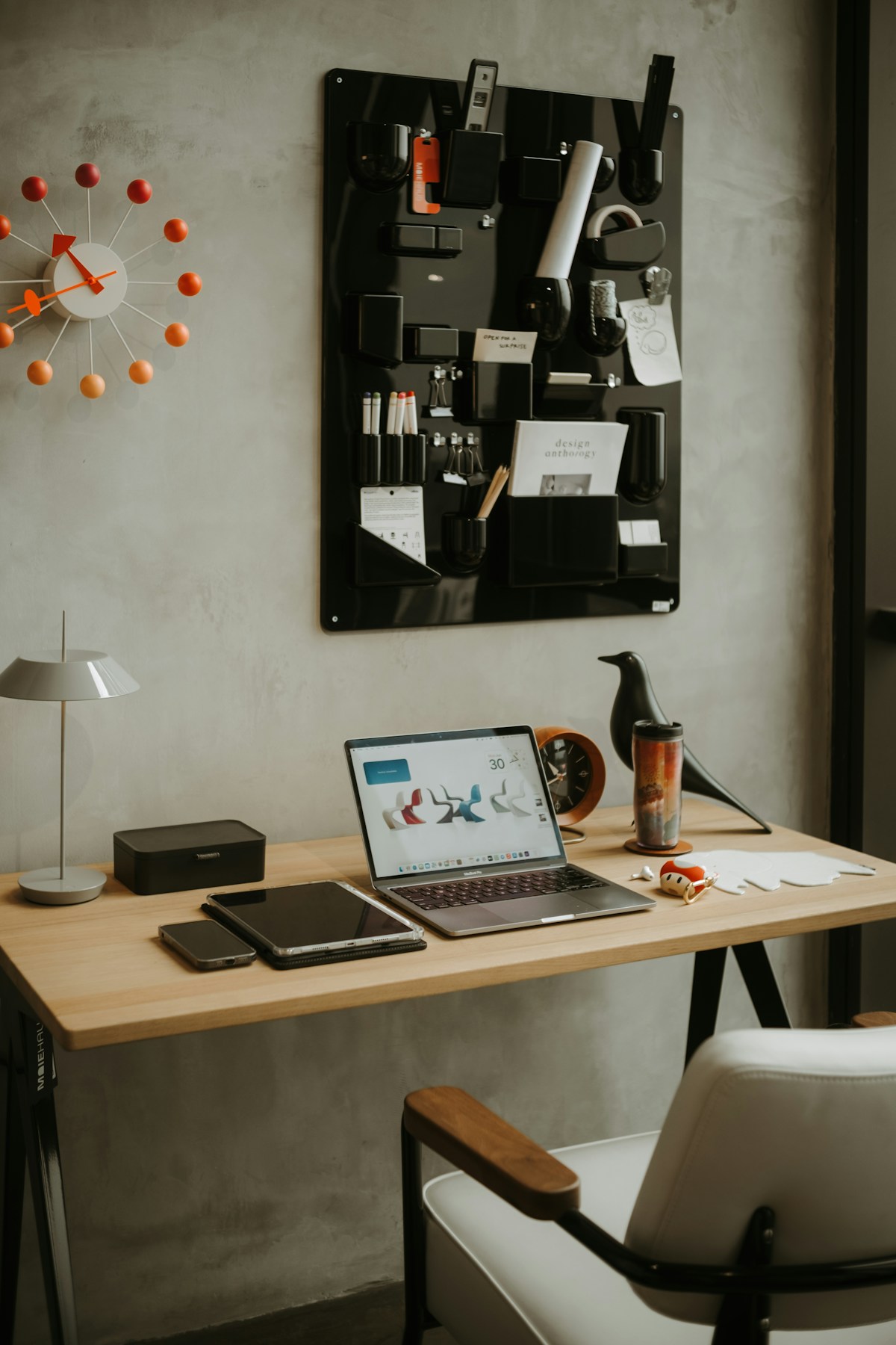 Modern ergonomic home office desk workspace